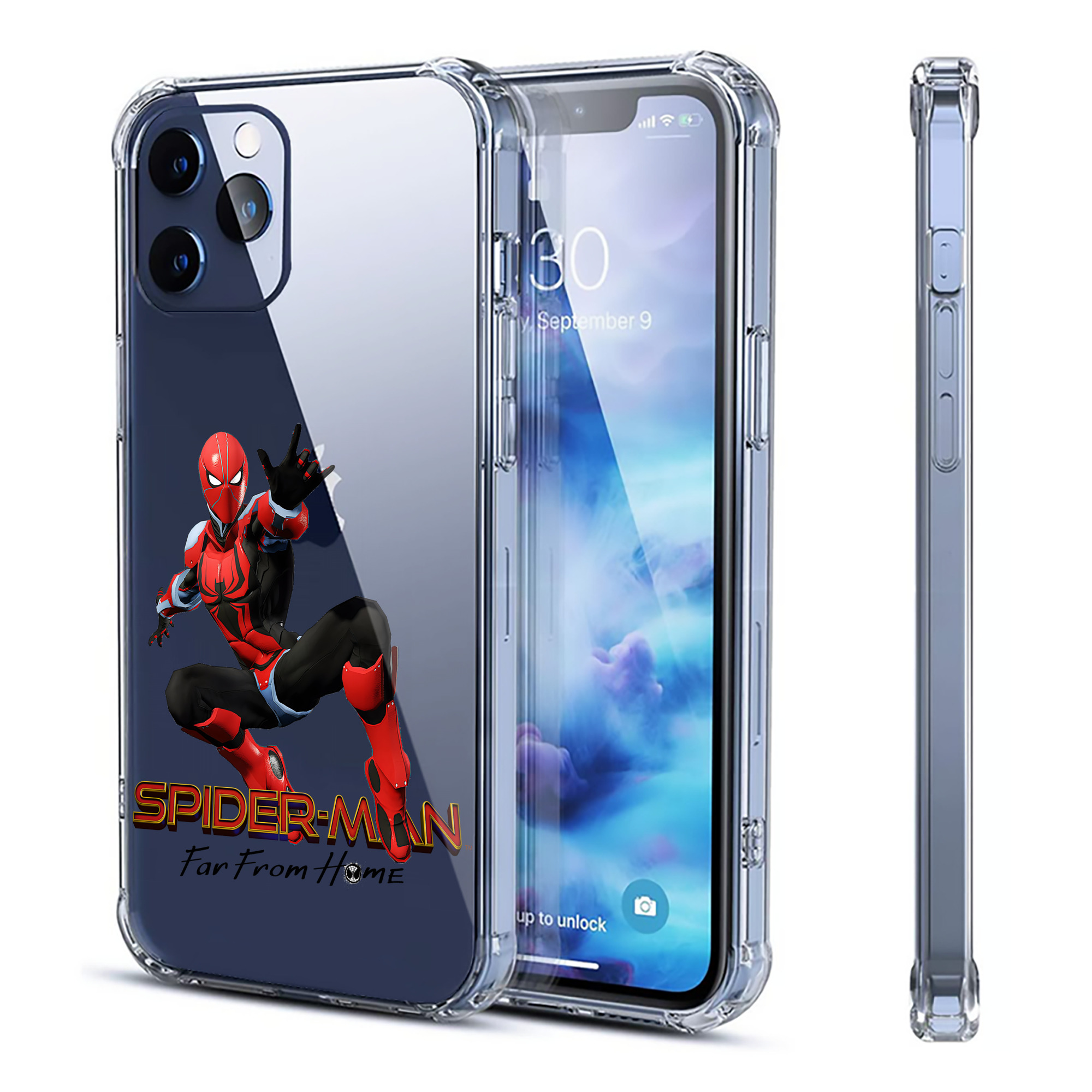 （画像用） Spider Man スパイダーマン 【iPhone 12シリーズ対応】透明スマホケース（クリアソフトケース）